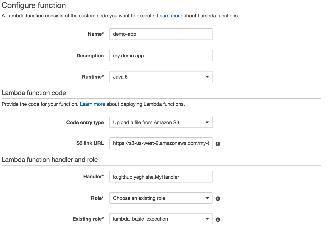 Create lambda step 3